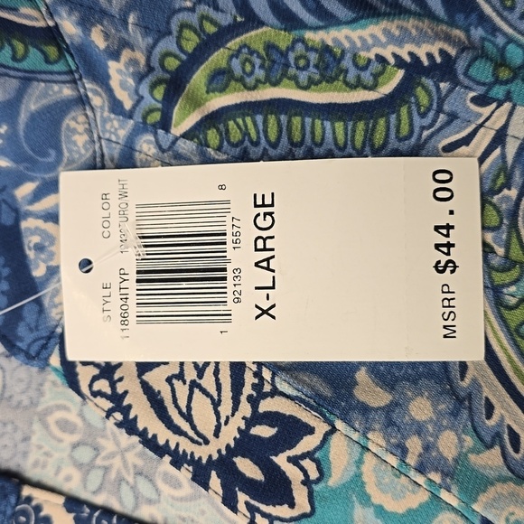 Blue Paisley Print Top | Sami & Jo | X Large - Picture 10 of 11